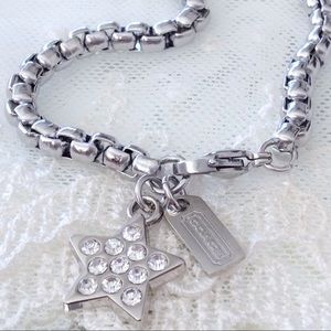 Sold! Coach Pave Star & Hangtag Charm Bracelet